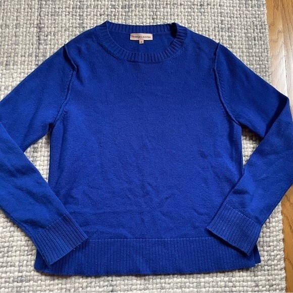 Frances Austen Cashmere Crew Neck Sweater Blue Small - Picture 1 of 6